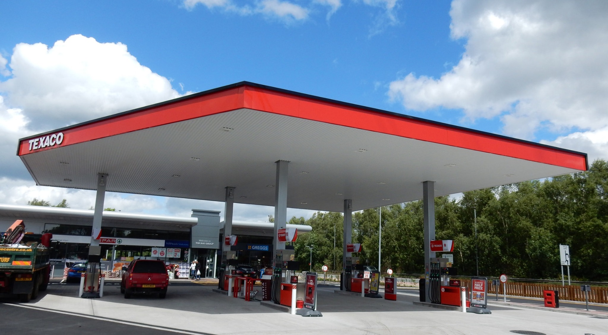 Forecourt canopy at Irlam Gateway Service Station